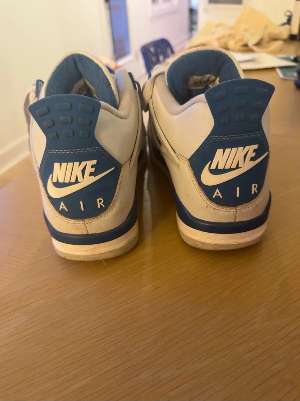Jordan White and Teal Air Retro Basketball Sneakers